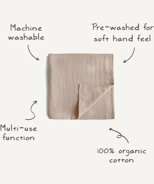 Alternative view of Organic Cotton Muslin Swaddle Blanket