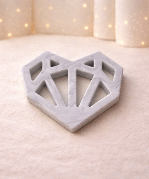 Alternative view of Marble Heart teether