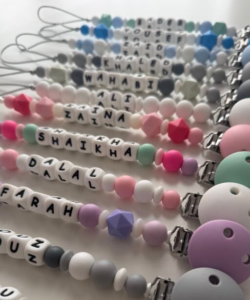 Pacifier clips with a name (customized)