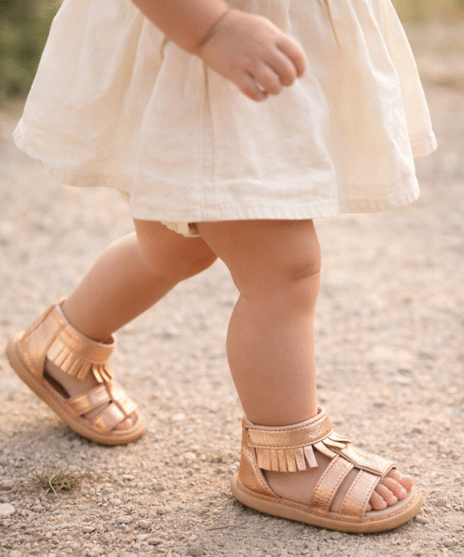 Rose-gold sandals